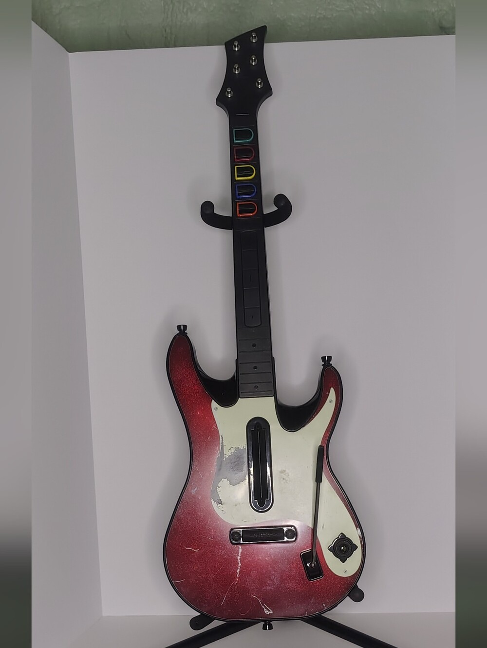 Guitar Hero Wireless  Guitar Controller Red Black White for PS2 PS3 parts only.